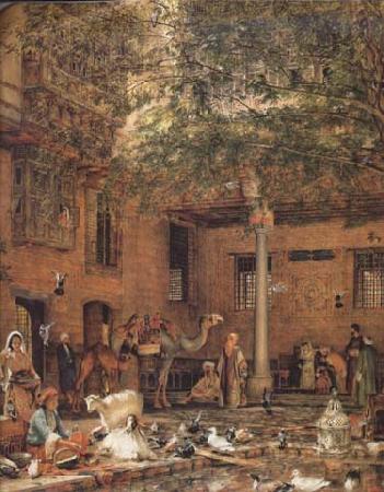 John Frederick Lewis The Hosh (Courtyard) of the House of the Coptic Patriarch Cairo (mk32) China oil painting art